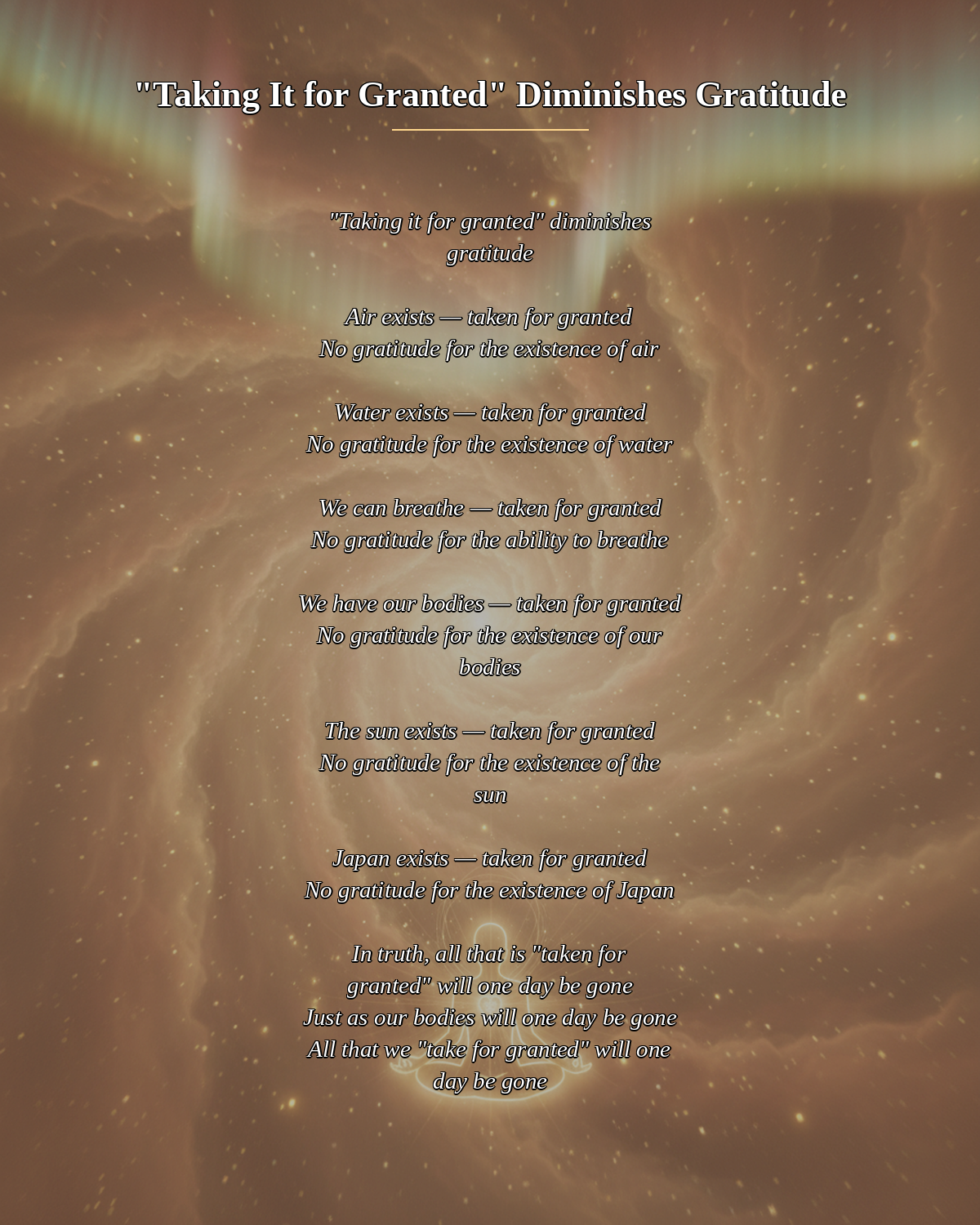 №085_-Taking It for Granted- Diminishes Gratitude