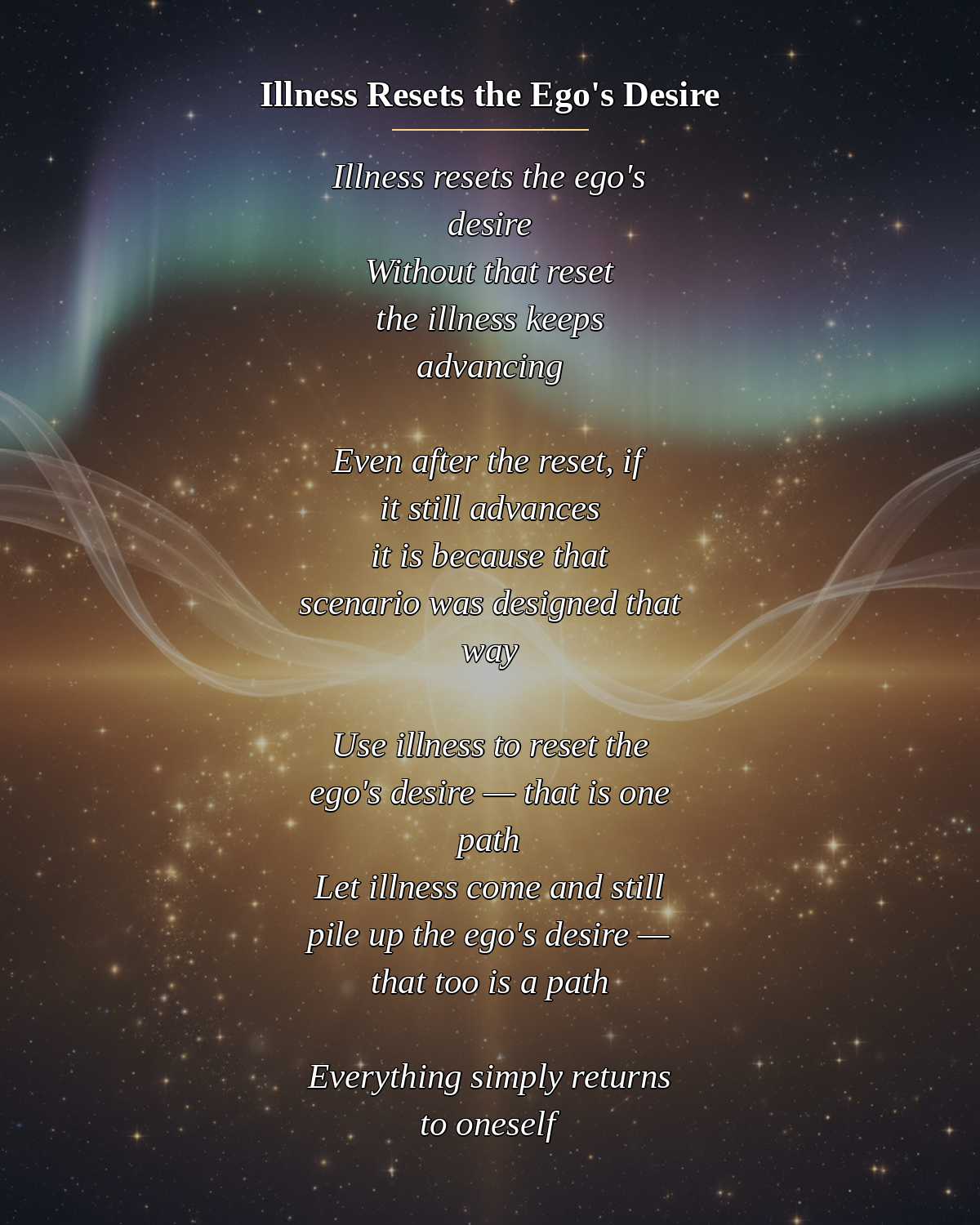 №116_Illness Resets the Ego's Desire