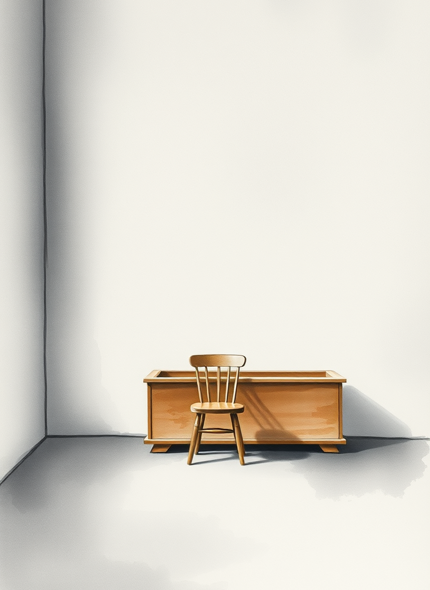 0_棺のそばに立つ